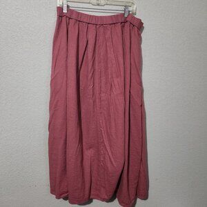 Gap Skirt Womens Large Midi Skirt Lightweight Linen Blend Flowy Mauve